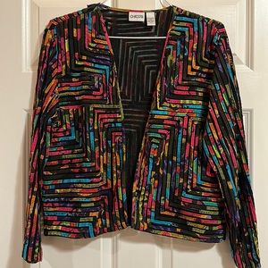 CHICO’S Rainbow Ribbon embroidered Jacket 2